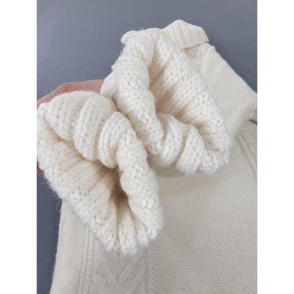 American Eagle Outfitters Sweater Womens XS Cream Turtleneck Cable Knit Wool - Picture 3 of 11